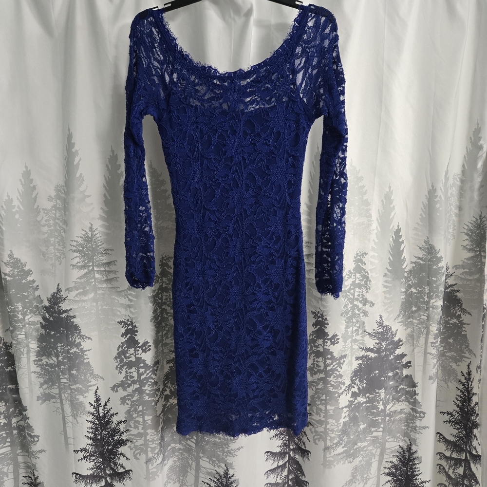 Jump Royal Blue Lace Long Sleeve Dress